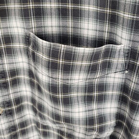 Ivy Crew Classics Men's Black Gray Plaid Cotton Long Sleeve Shirt Size Large - Picture 10 of 13